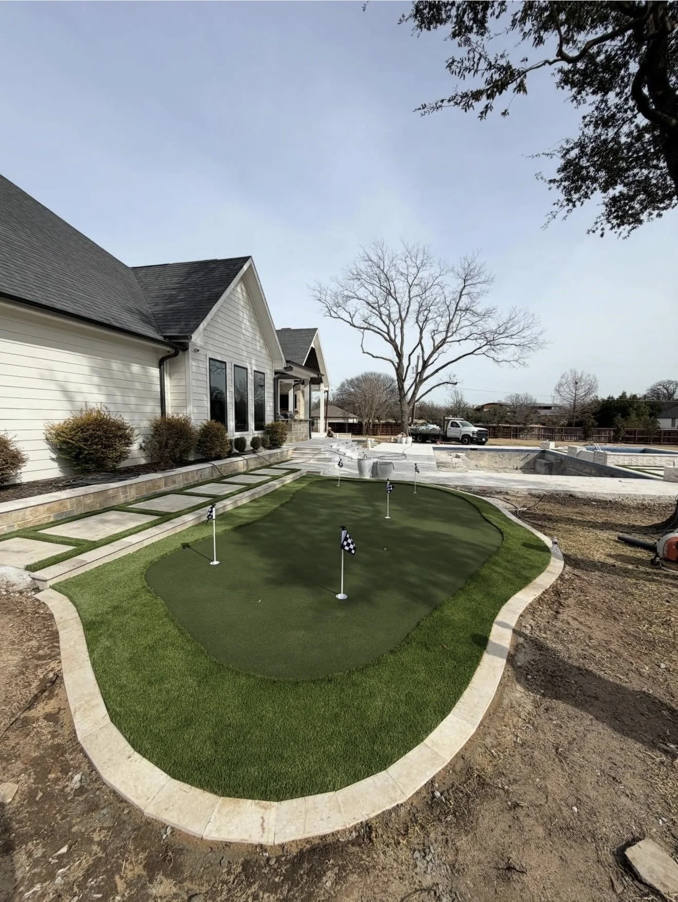 Putting Green + Stone Walkway
