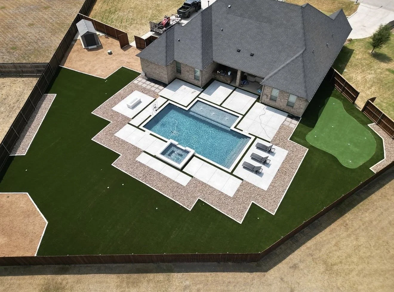 Concrete + Turf + Gravel