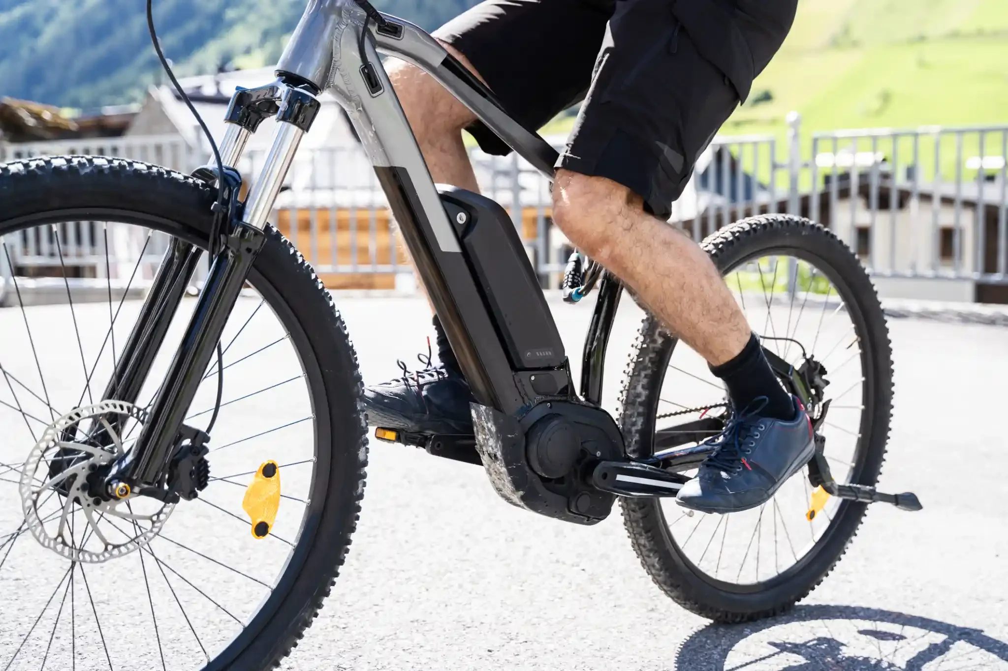 Man riding an e-bike