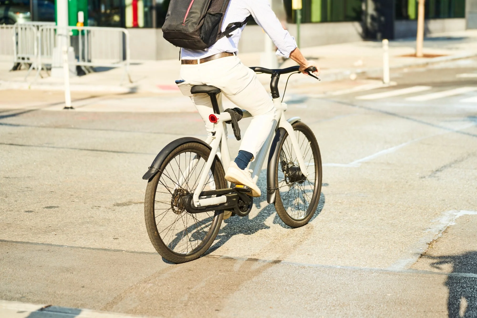 Man riding an e-bike