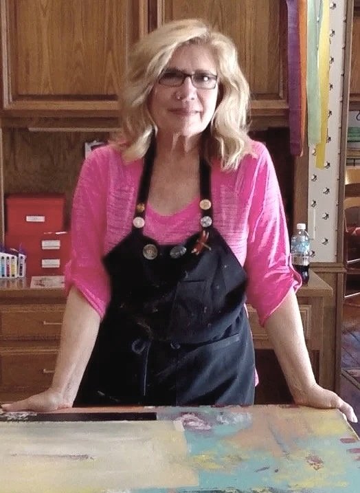 Pam Beck Bio Photo with art
