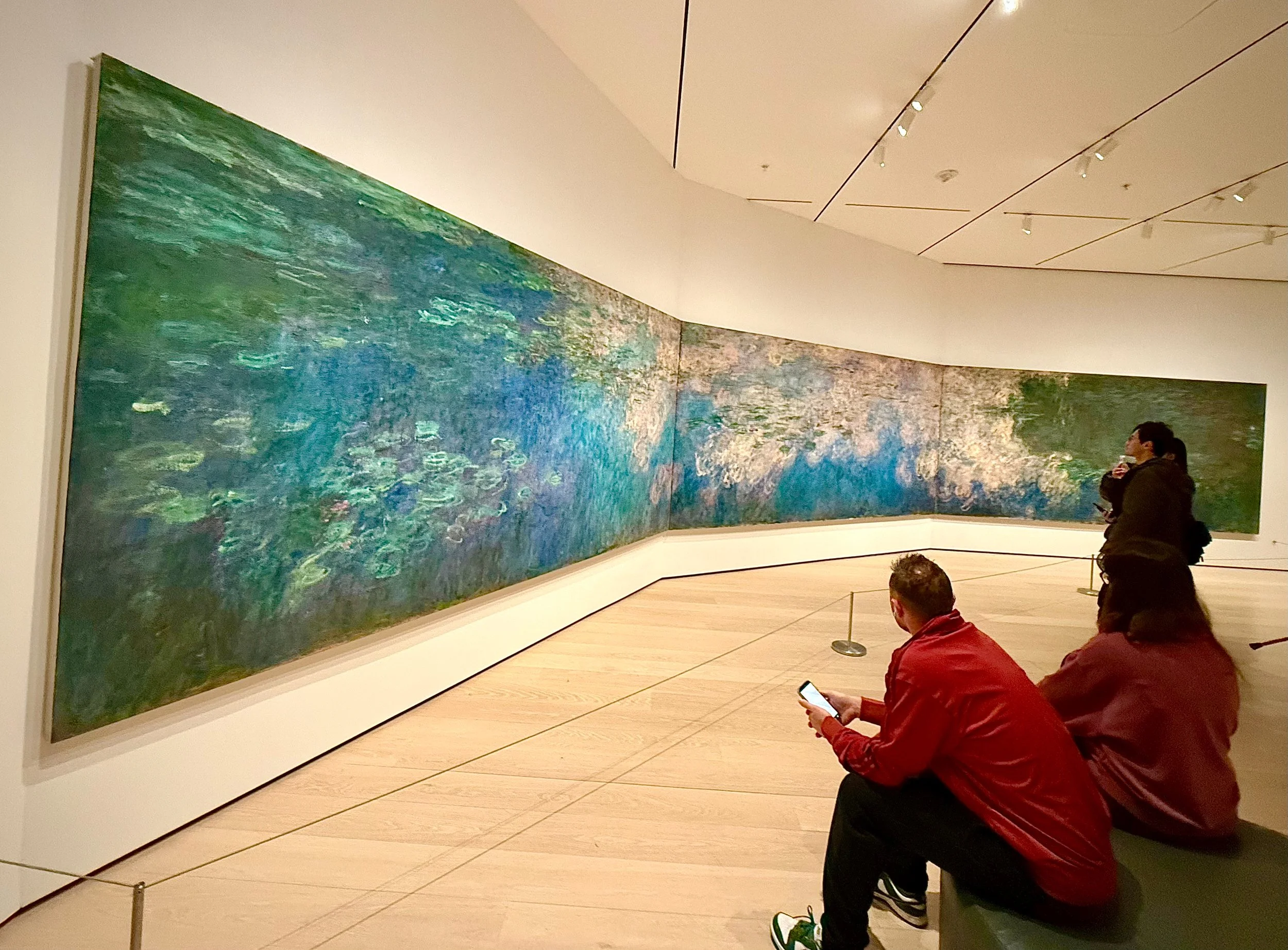 NEW YORK CITY a whole room in Museum of Modern Art displaying Monet’s water lilies