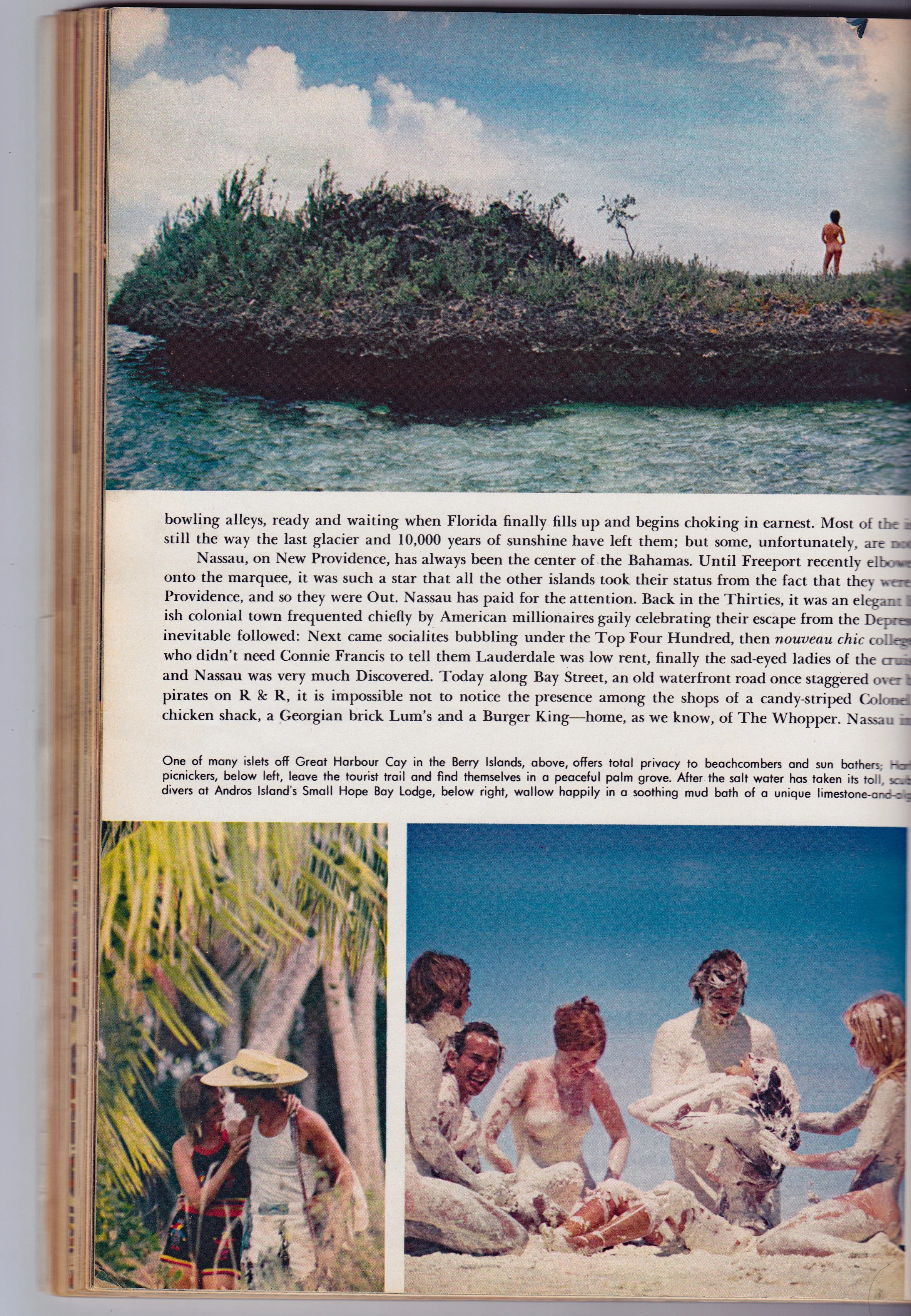 BAHAMAS Playboy article with Anne and friends in a special mud bath  