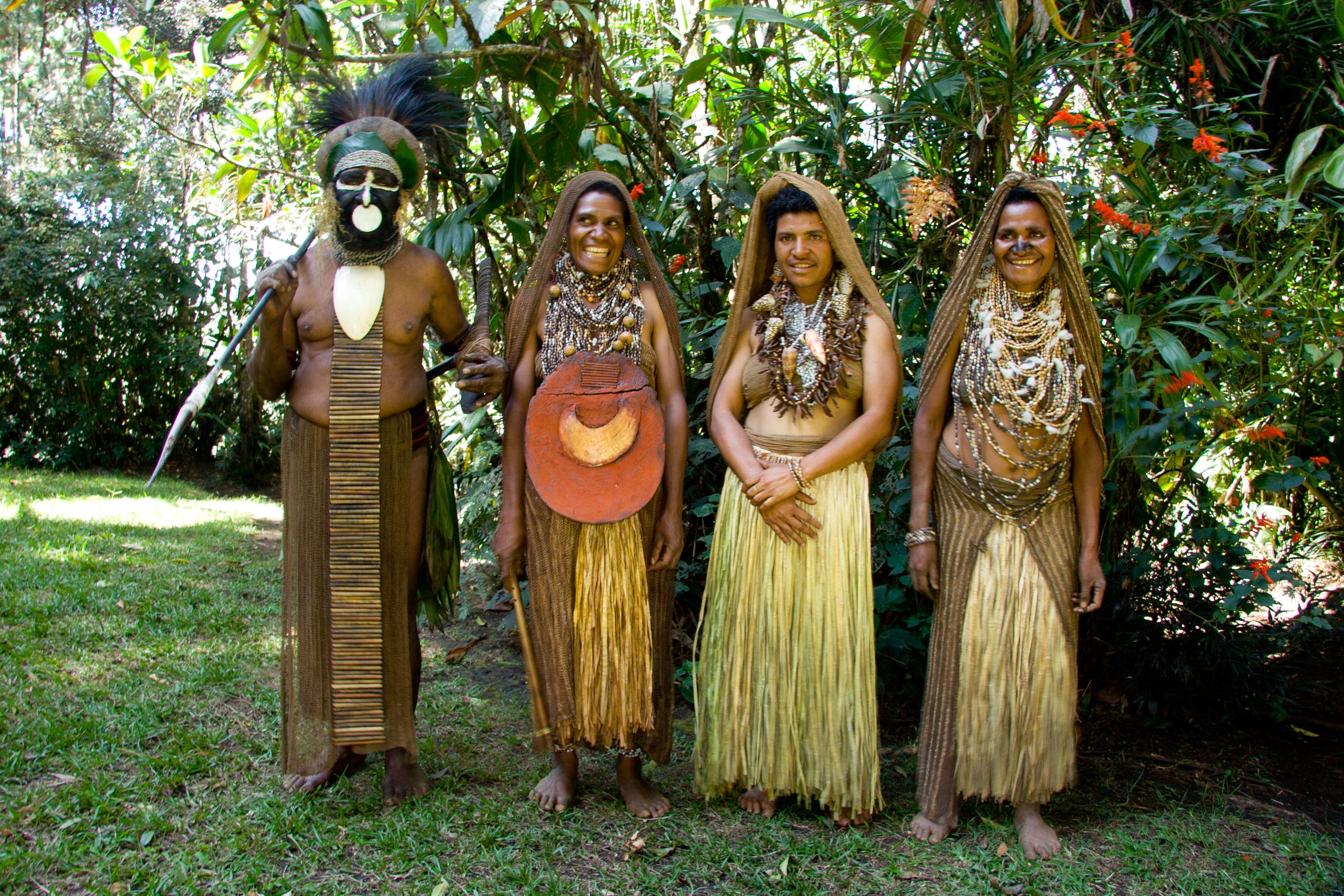 PAPUA NEW GUINEA a Highland Chief with three of his wives proposed marriage to me