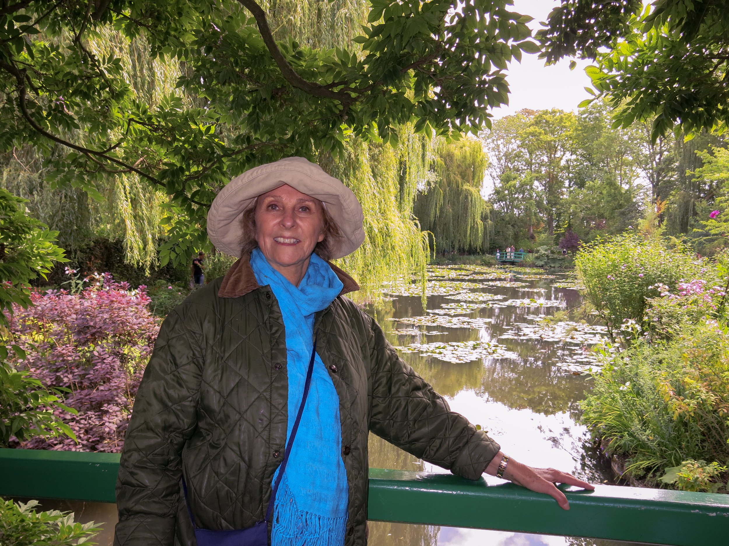 FRANCE Anne at the bridge over waterlilies in Monet’s garden at Giverny