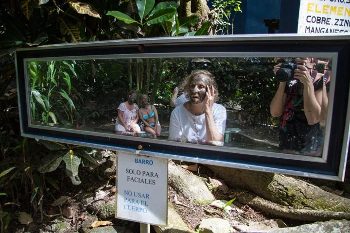 PANAMA natural hot springs in the mountains have mineral mud baths   