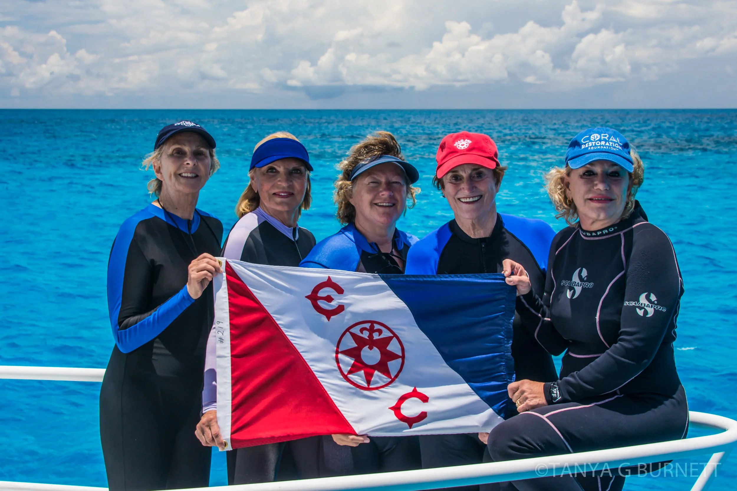 BAHAMAS female snorkel team members The Explorers Club and Women Divers Hall of Fame