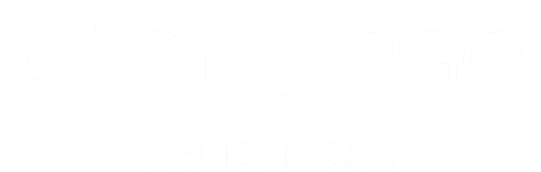 Logo for Key Largo Medical Spa with elegant cursive font for 'Key Largo' and bold text for 'Medical Spa' beneath.