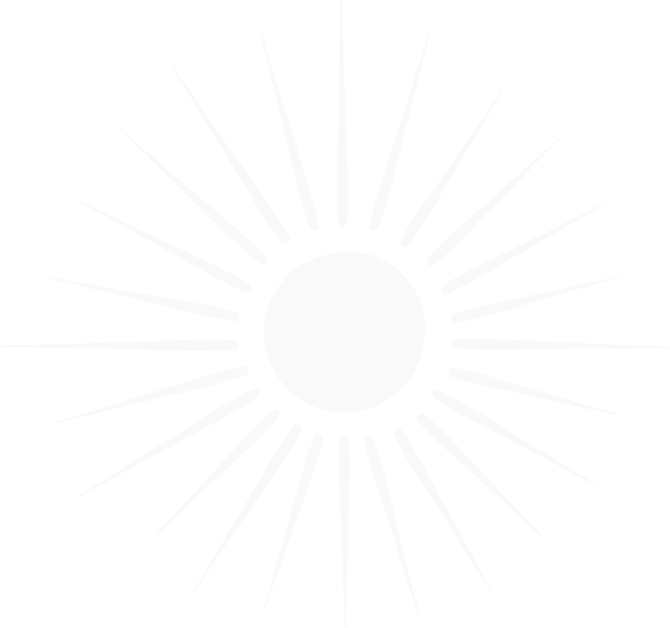 The image is a stylized sun in an off-white color on a transparent background.