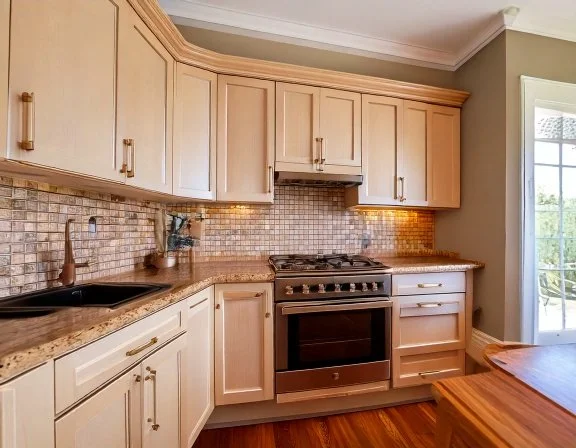 Refaced kitchen cabinets with new doors and hardware, Clearwater FL