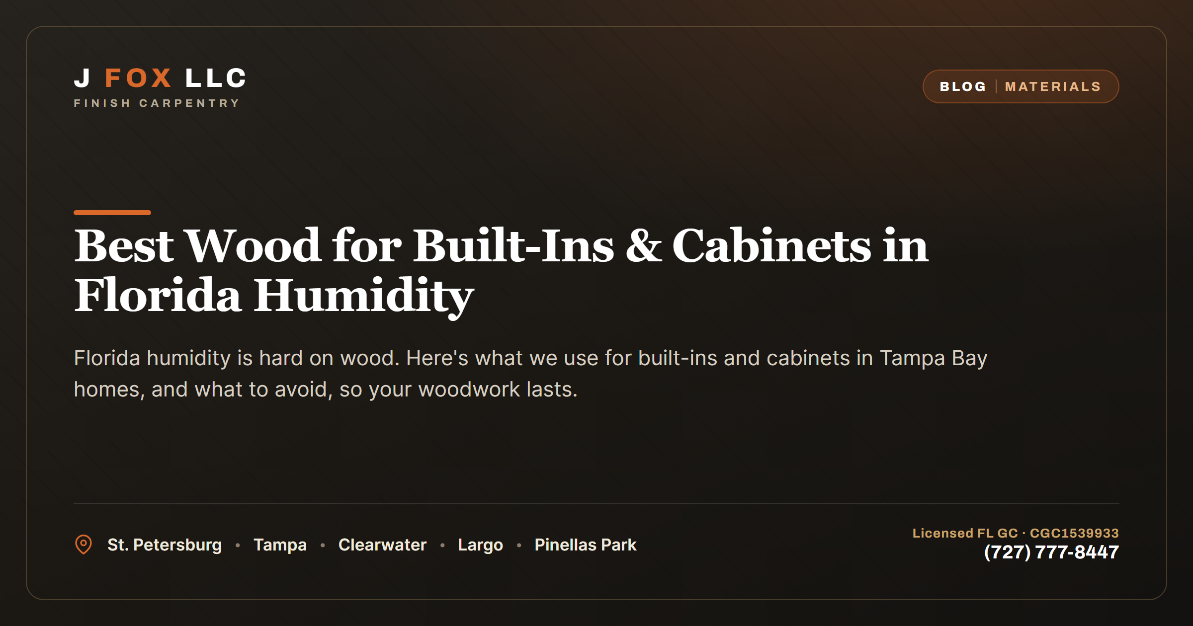 Best Wood for Built-Ins &amp; Cabinets in Florida Humidity