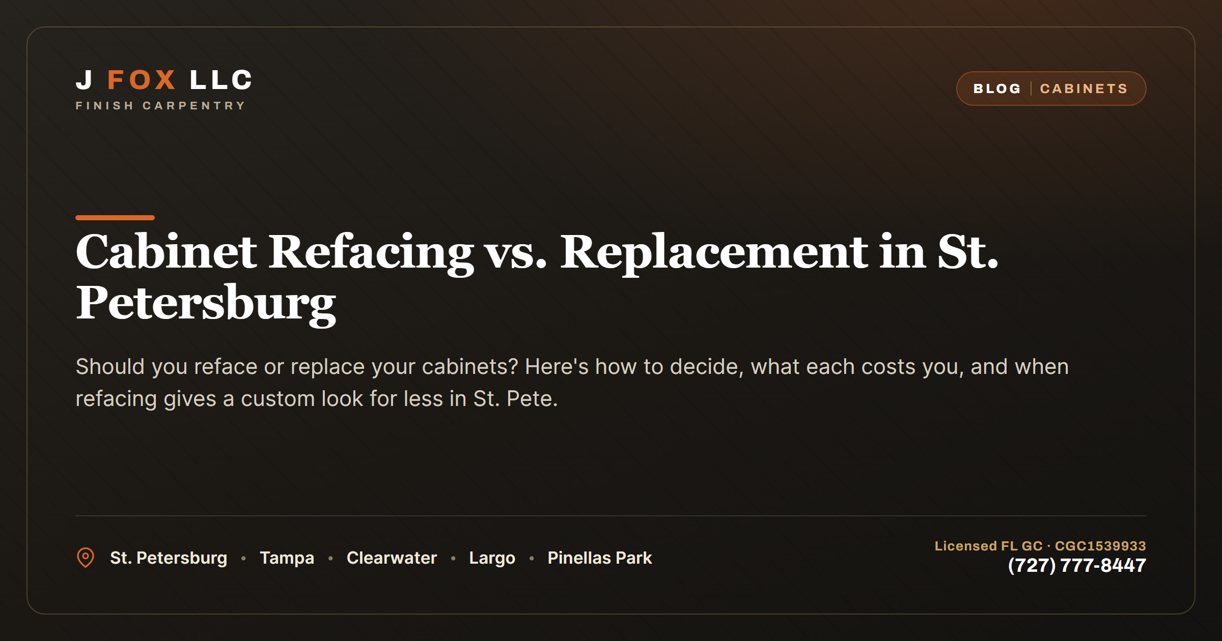 Cabinet Refacing vs. Replacement in St. Petersburg