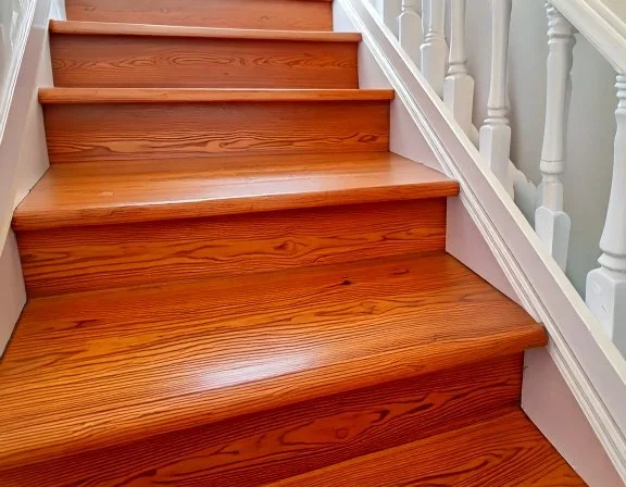 New red oak stair treads and painted risers, Old Northeast St. Petersburg