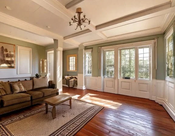 Crown molding and wainscoting in a 1920s bungalow, Historic Kenwood St. Petersburg
