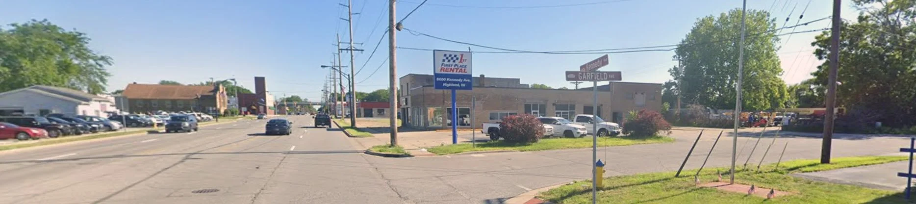 The First Place Rental storefront in Highland, Indiana.