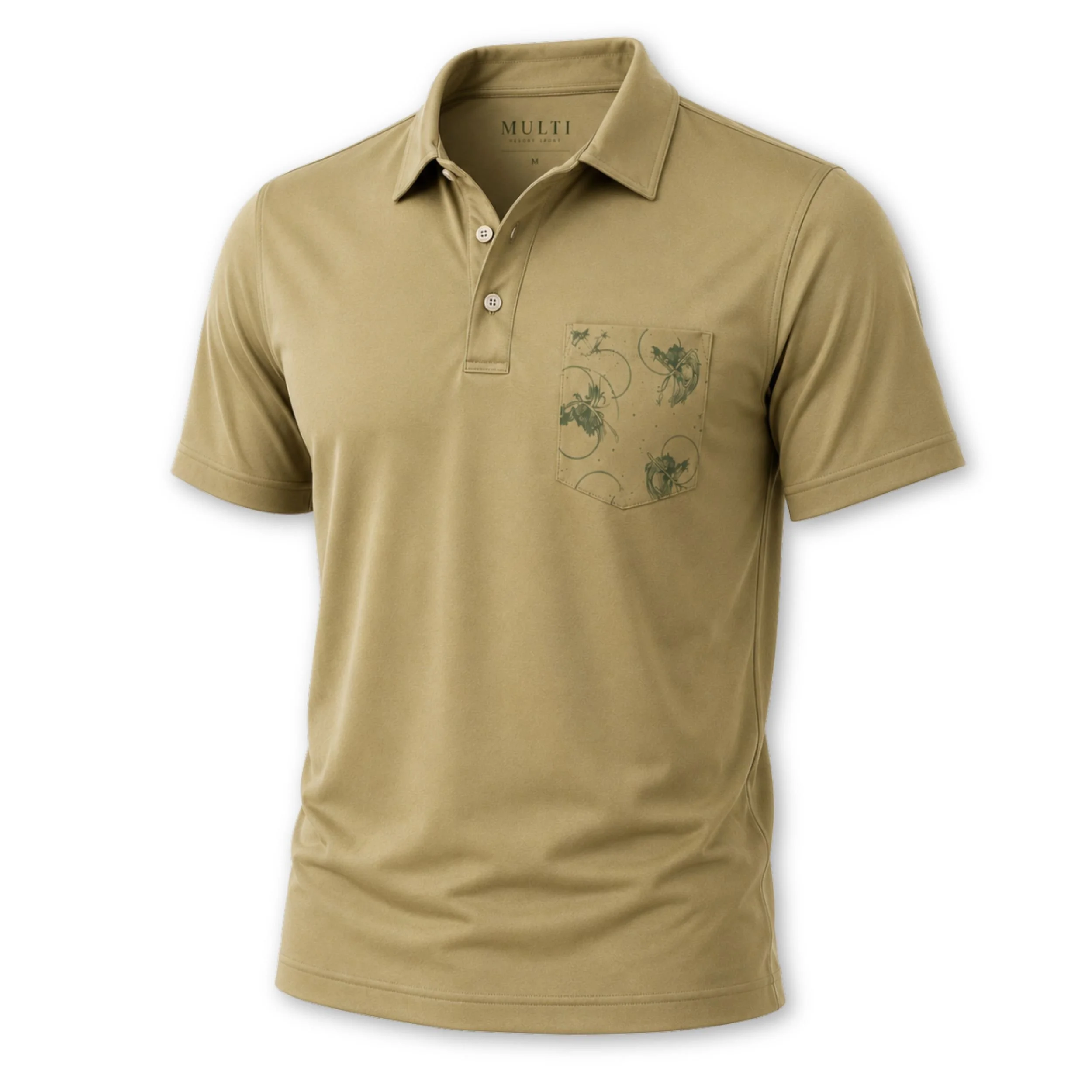 MULTI Botanical Birds Pocket Polo