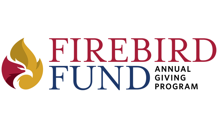 Holy Ghost Prep giving fund Logo with a gold bird head, red and blue text, and tagline Annual Giving Program.