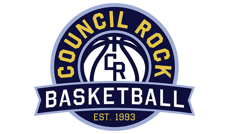 Logo for Council Rock Basketball featuring a basketball graphic, the text 'COUNCIL ROCK BASKETBALL', and 'EST. 1993'.