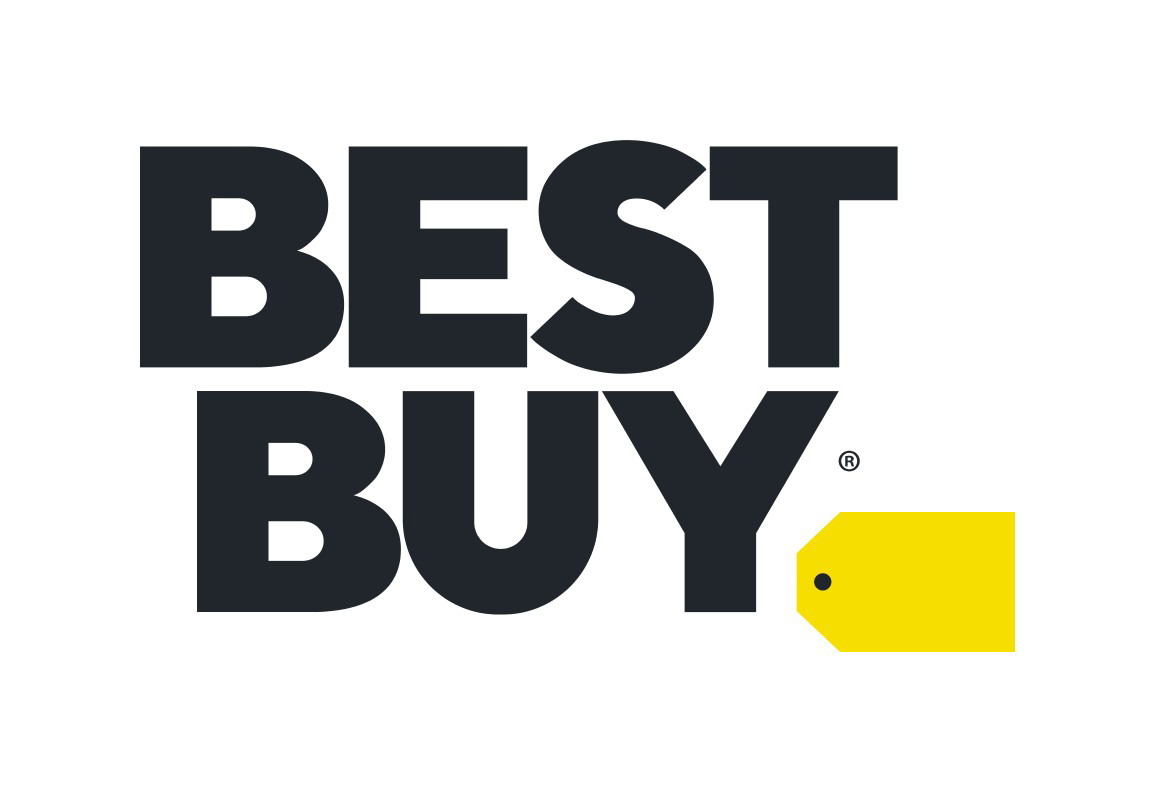 Best Buy logo with black text and a yellow price tag icon.