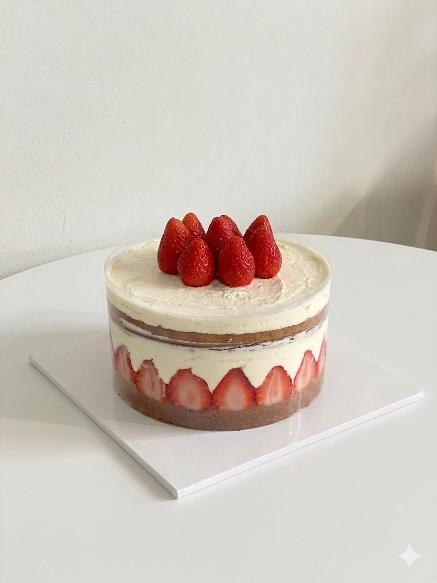 Korean Style Snow White Cake (7 inch/8~10 servings)
