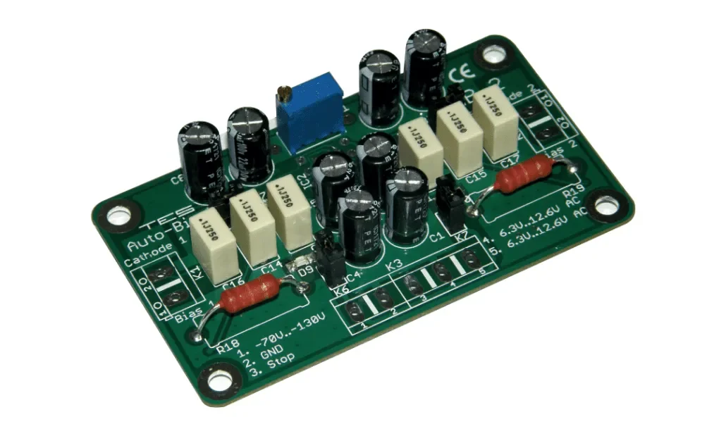 Module AB-2 for 2 tubes, PP & Single Ended amps, requires 6.3VAC & bias supply from the amps circuit, with TTL error signal ouptut.