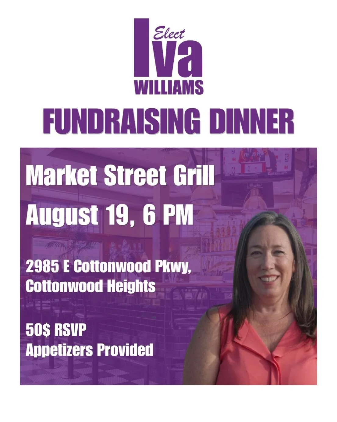 Join us for our next fundraising event! 
Wednesday August 19th at the Cottonwood Market Street Grill, starting at 6pm!

To RSVP, please go to;
https://secure.actblue.com/donate/market-street

I can&rsquo;t wait to see y&rsquo;all there!
#electiva #fu