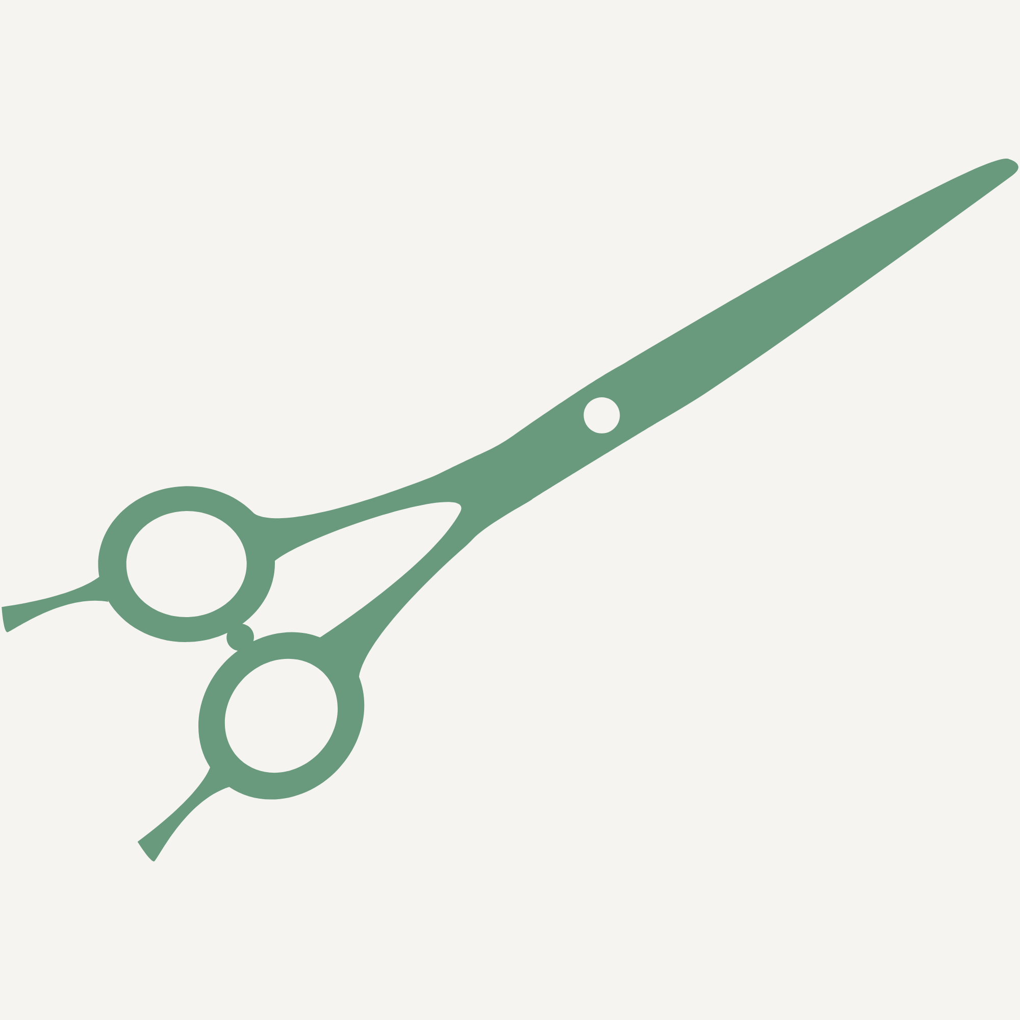 Illustration of a pair of green scissors with a white background.