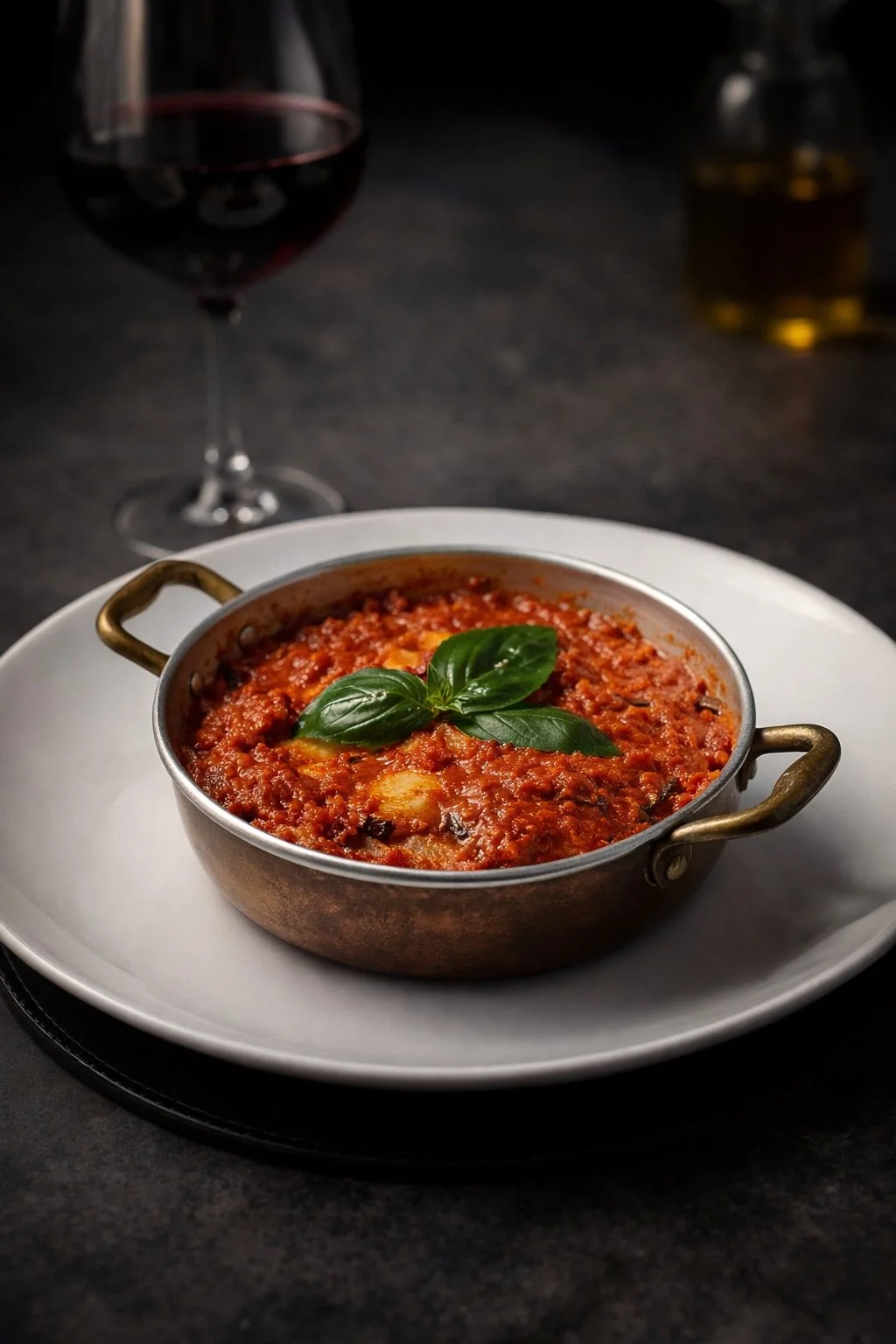 Plato tradicional napolitano con salsa de tomate casera en restaurante italiano en Altea