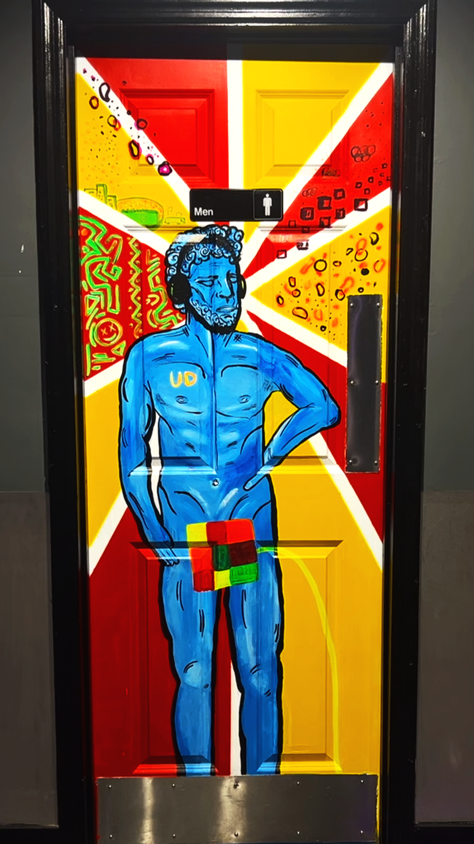 UV Blacklight paint on bathroom door