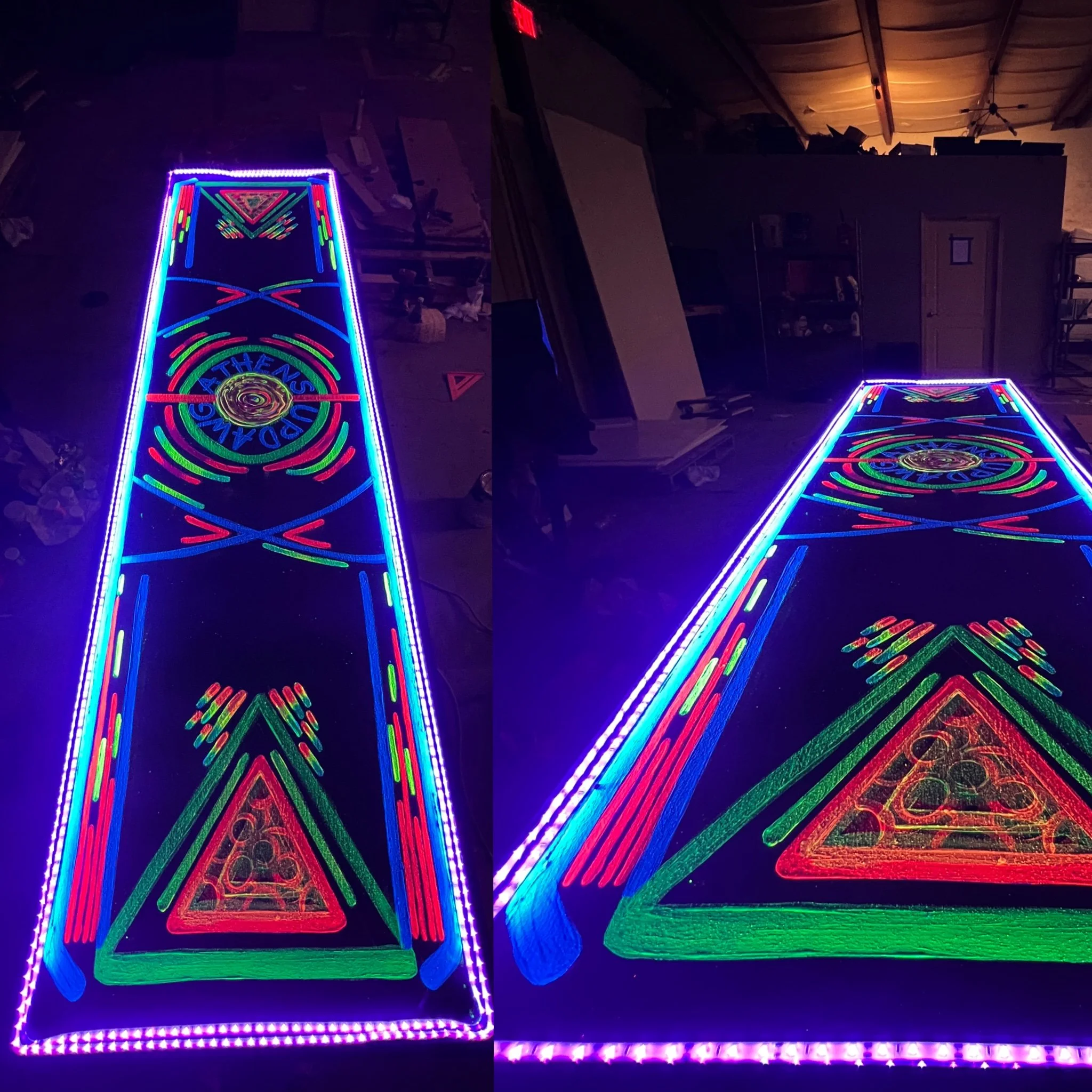 UV Blacklight paint on pong table