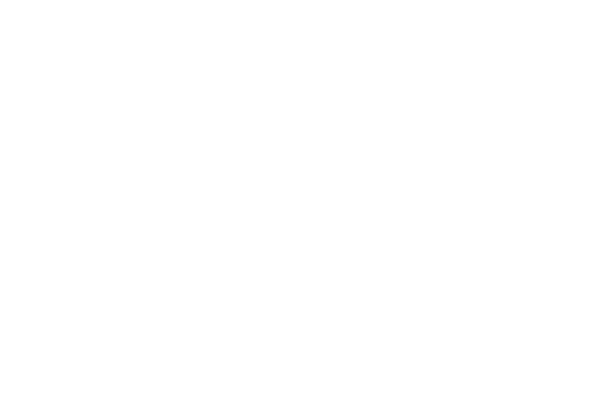 White outline drawing of a flower with leaves on a black background.