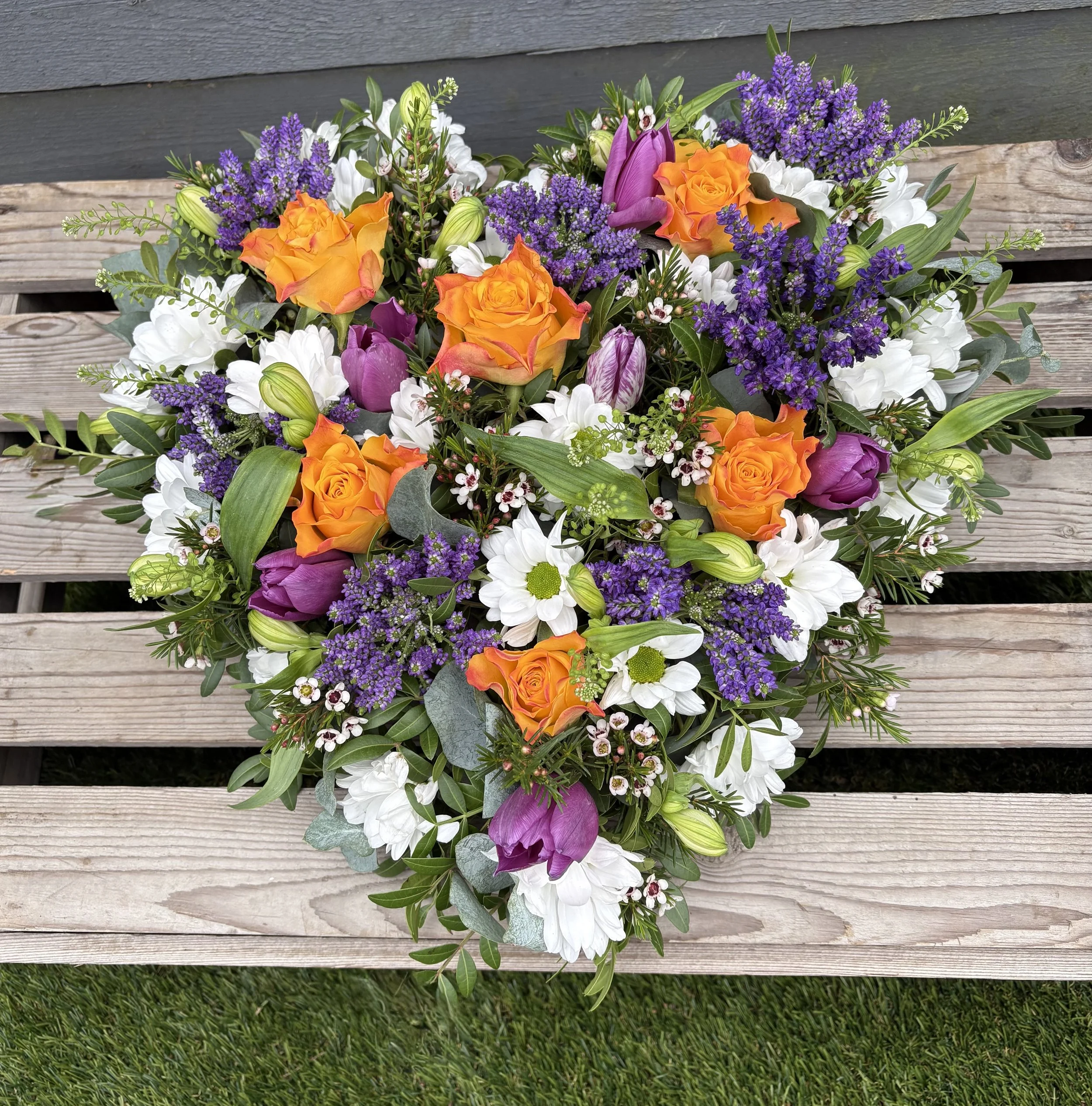 Floral heart tribute