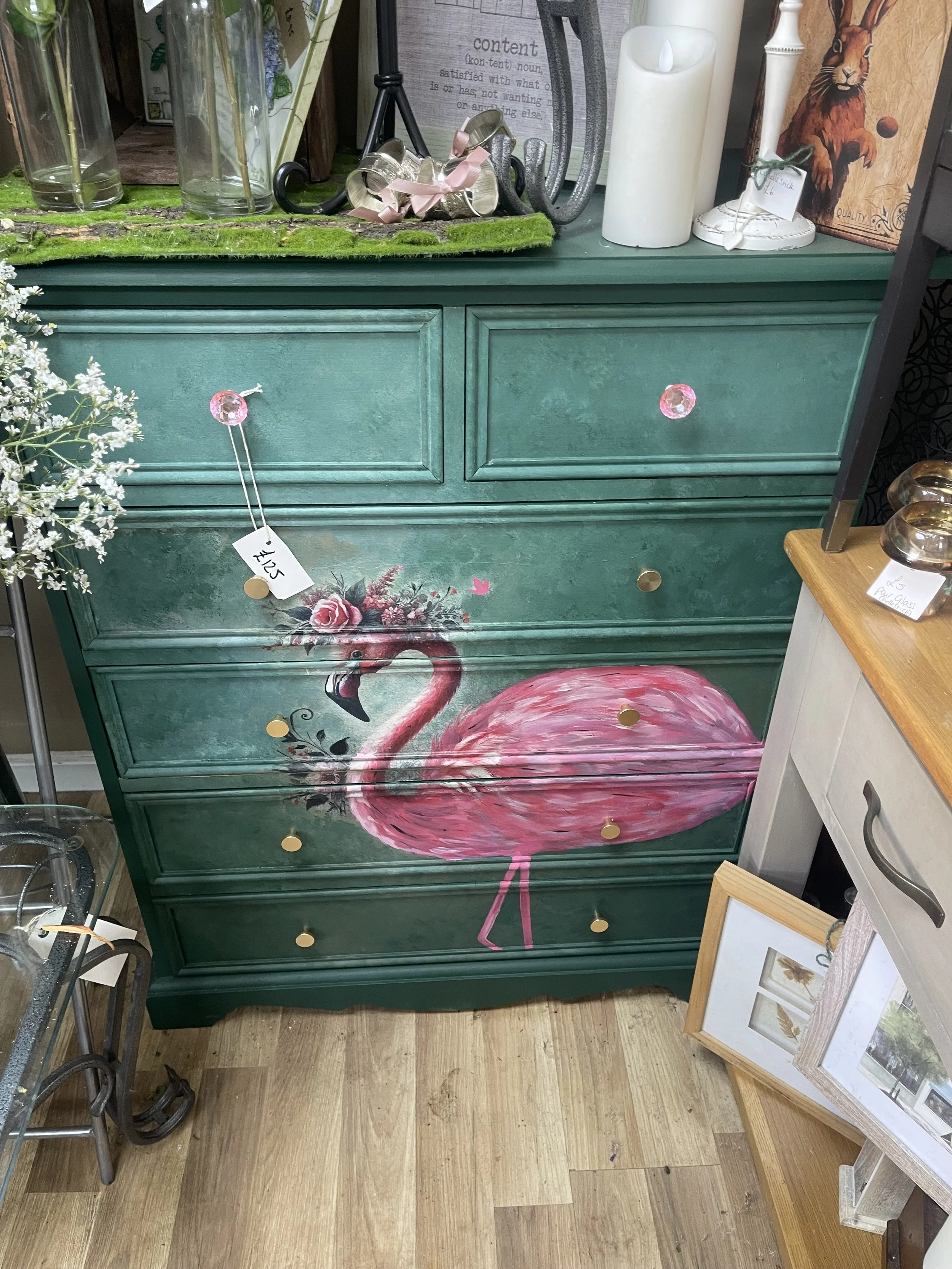 Flamingo Up-cycled Draws