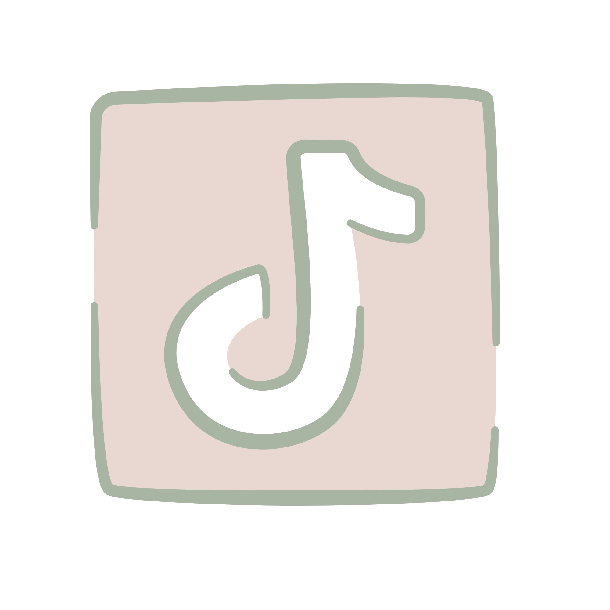 Line art illustration of TikTok logo.