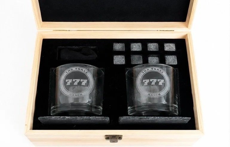 The Three 777 Ranch Gentleman's Whiskey Glass Set