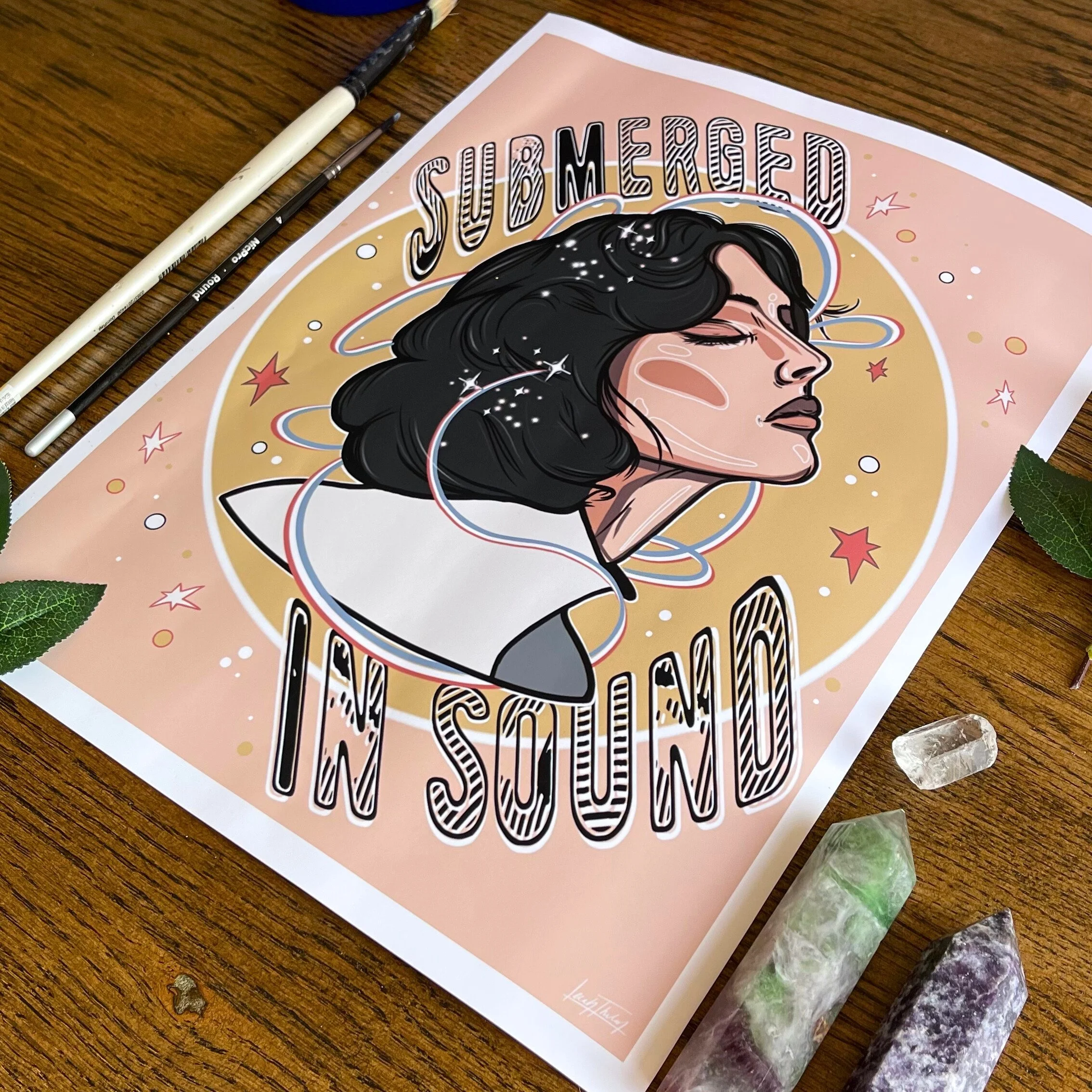 "Submerged in Sound" Illustration Print