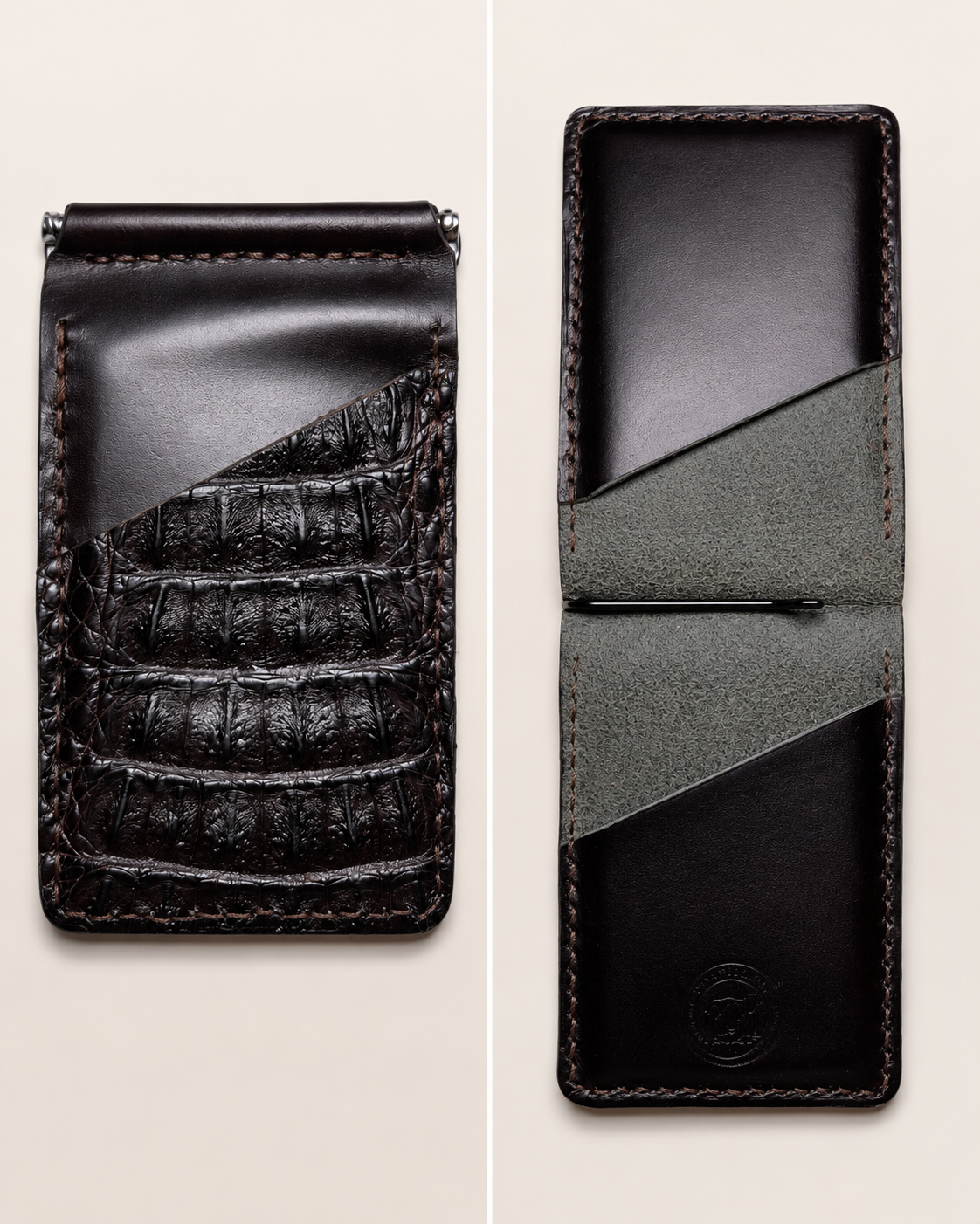The Le Atelier Billfold in Caiman