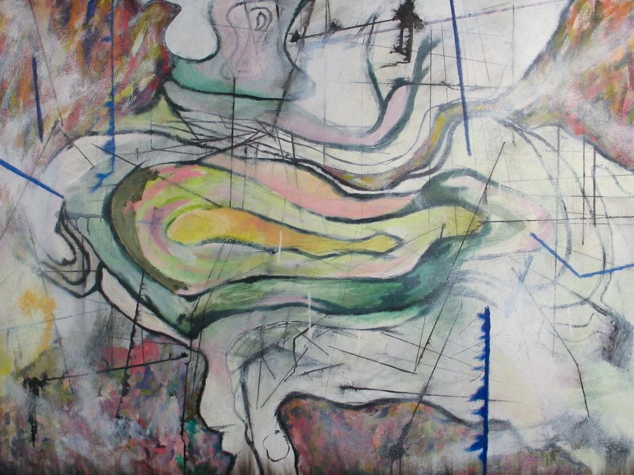 Landfill: Sunset on Safe, Sanitary Rape

media: acrylic and other media on hardboard
Size: 3'x4'