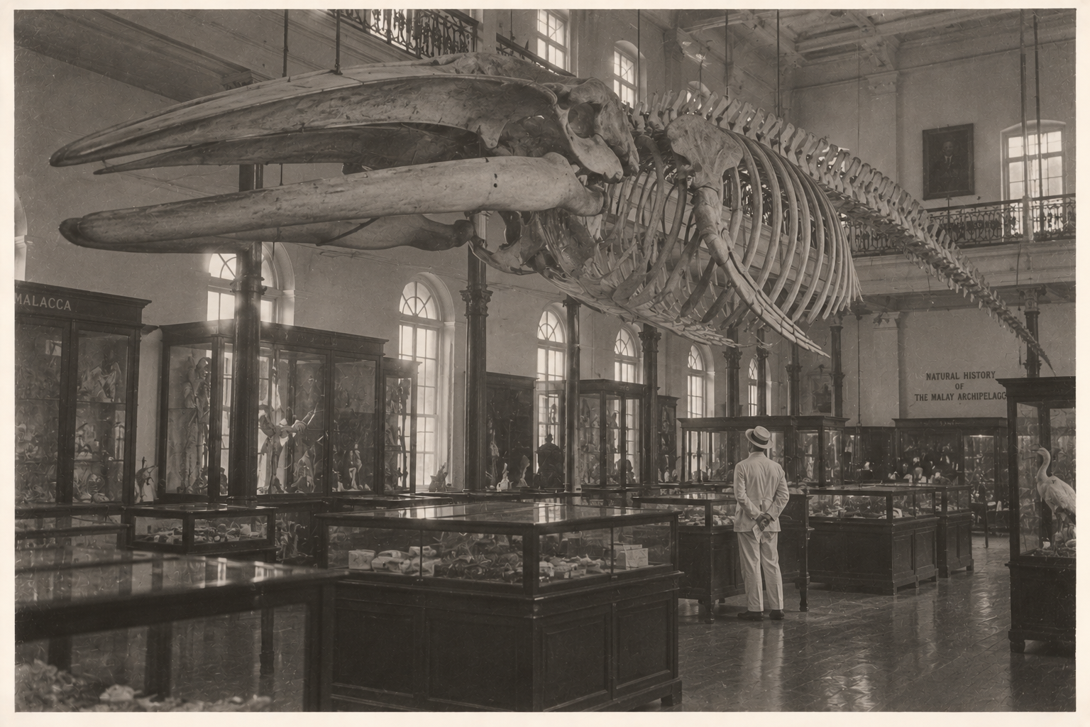 38) The whale skeleton, Raffles Museum.