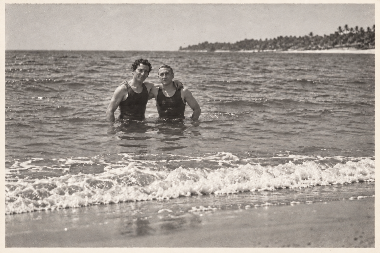 25) Julian and Samuel in the sea at Tanjong Katong.
