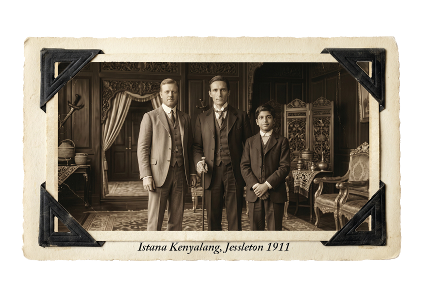 Samuel, Julian and Ravi at Istana Kenyalang