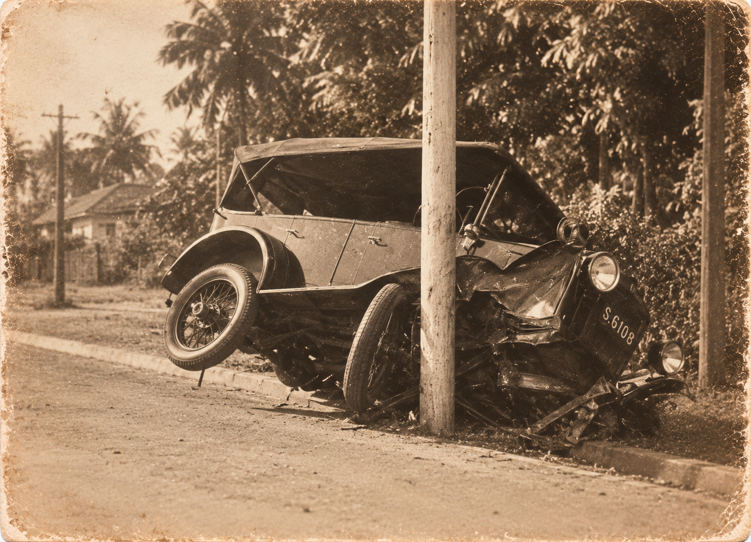 14) A Crashed Car.