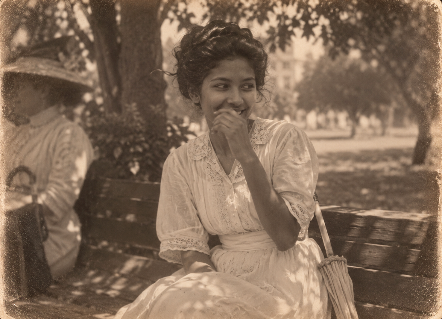 9) Isabella laughing at something out of frame.