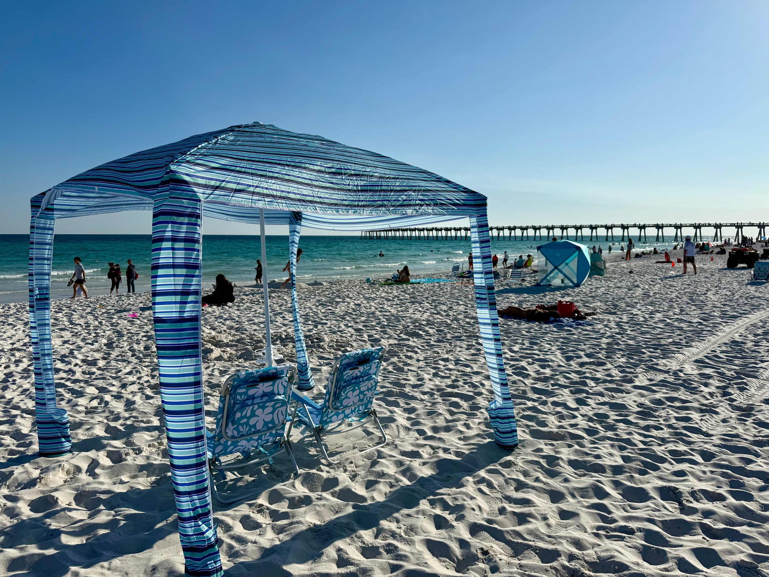 Beach Cabana, 6 Chairs & Cooler Included