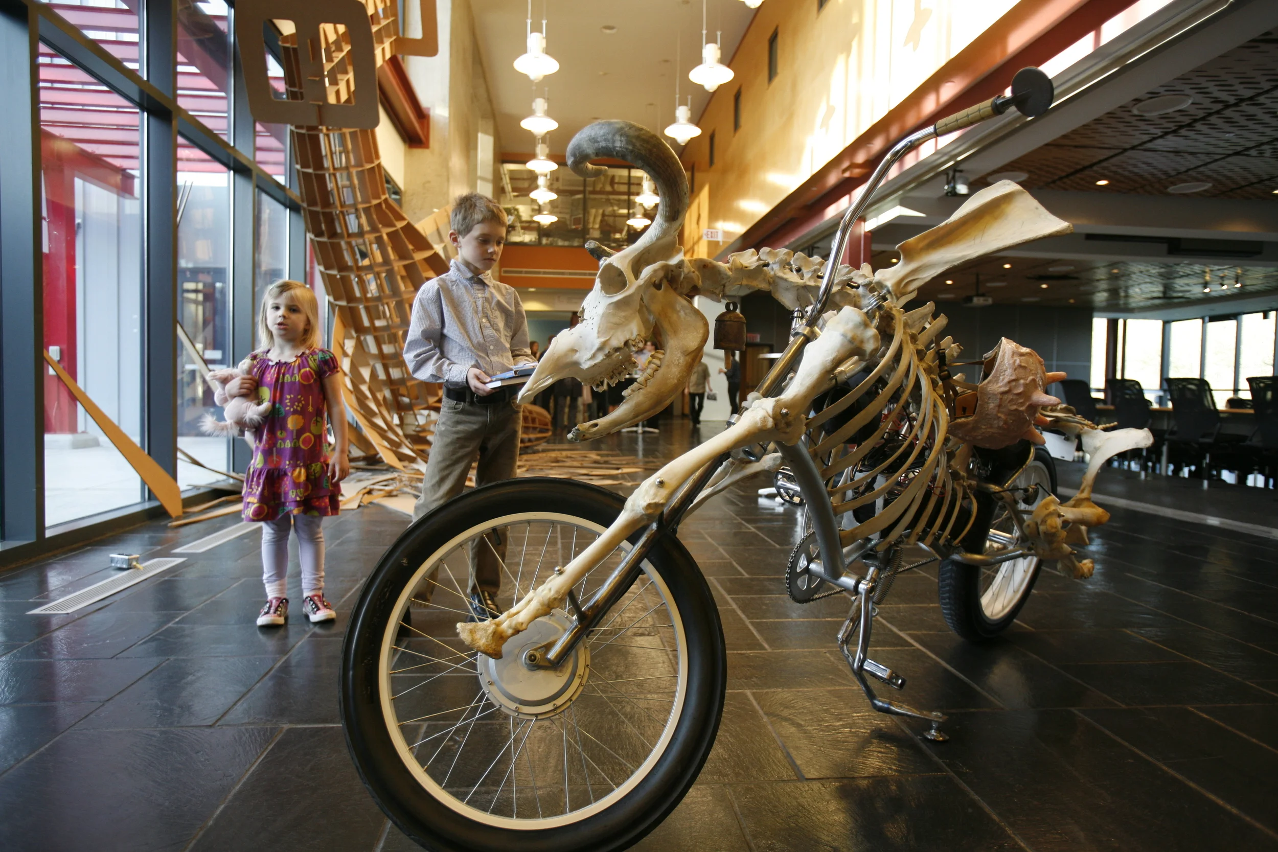 Billie Grace Lynn's "Mad Cow Motorcycle" and Taro Hattori's "Obscenity #1" at SEI OAKS