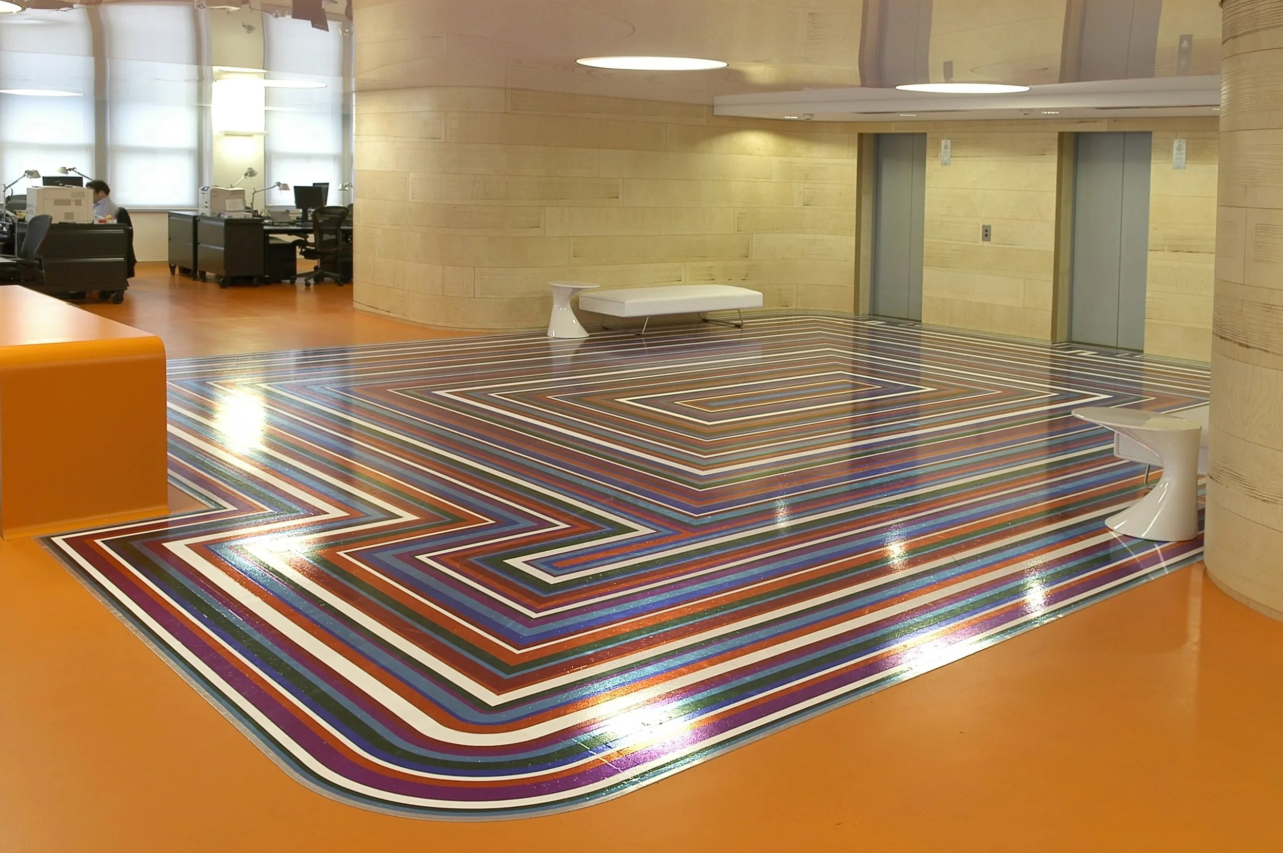 Jim Lambie's "Zobop Metallic Colour" at SEI London