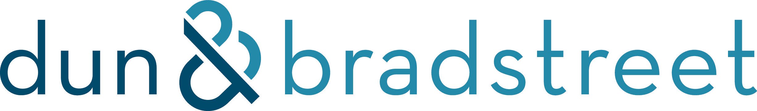 Logo with the text 'dun & bradstreet' in lowercase blue font.