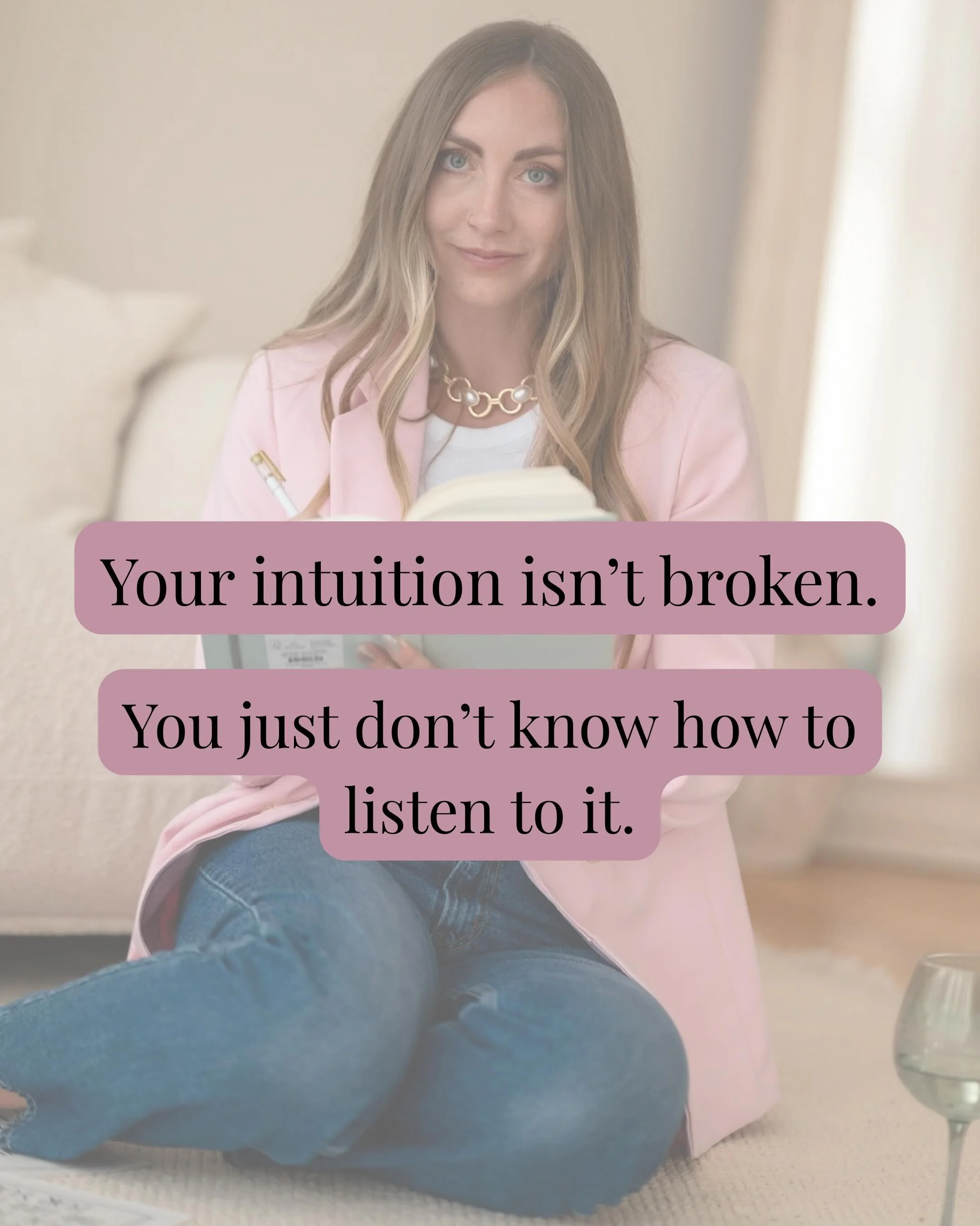 Your intuition isn&rsquo;t broken. You just don&rsquo;t know how to listen to it 🩷

This is what I hear from clients all the time; they think they aren&rsquo;t intuitive, they can&rsquo;t hear their intuition, they don&rsquo;t know what to follow.

