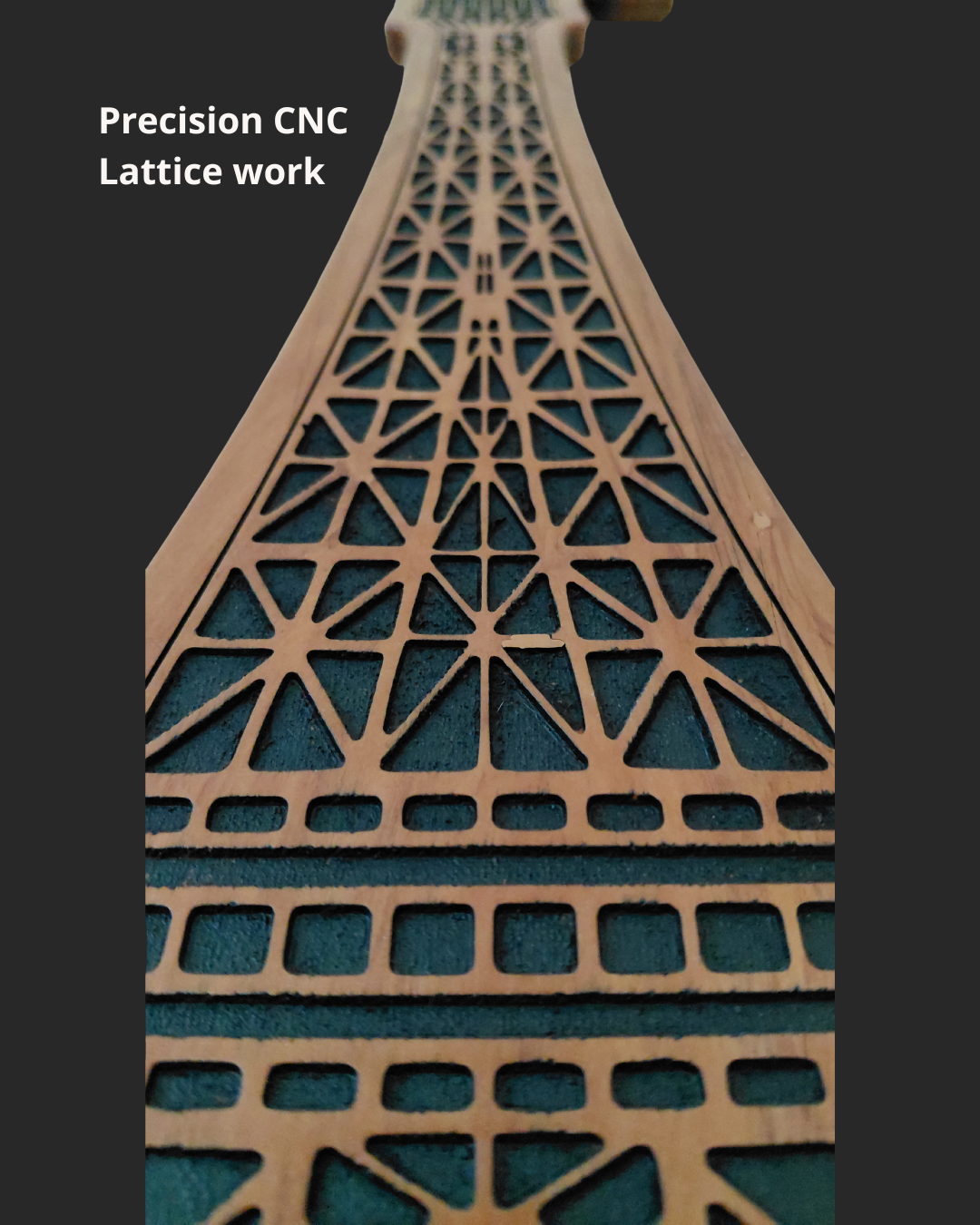 Intricate geometric precision. Fine laser latticework showcasing our dedication to detail and high-end timber craftsmanship.