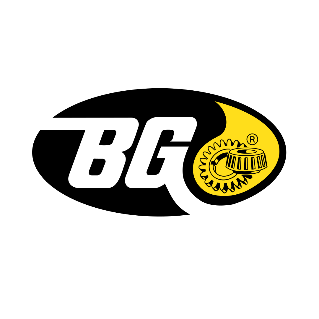 Logo with the text 'BGC' inside an oval, featuring a yellow gear and bearing design on a black background.
